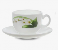 P0328/6 Чайный набор на 6 персон: чашка 220мл с блюдцем, Luminarc, DIWALI WHITE ORCHID 