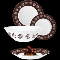 N4867 Столовый сервиз на 6 персон 19 предметов LUMINARC, декор "SIROCCO BROWN ESSENCE"