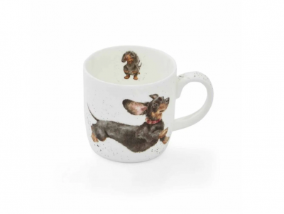 Кружка Royal Worcester Забавная фауна Веселая такса 310 мл, фарфор костяной