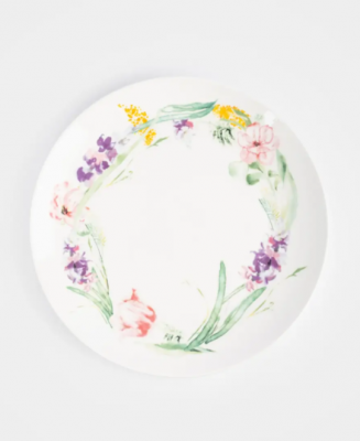 ANLAF-MEIBO-200525-1 Сервиз обеденный на 6 персон,18 предметов, фарфор P, белый, Акварельные цветы,