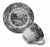 10-0404 Чайная пара: чашка 240мл с блюдцем 15.8см, Claytan, декор ROME GREY 10-0404 Чайная пара: чашка 240мл с блюдцем 15.8см, Claytan, декор ROME GREY