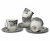 93-0404 Чайный сервиз на 4 персоны 11 предметов, Claytan, декор ROME GREY