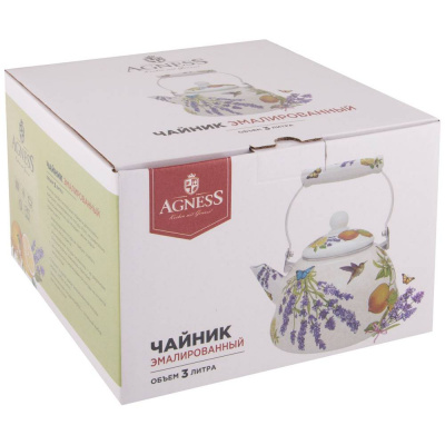934-382 Чайник эмалированный 3л AGNESS, серия PROVENCE, индукция