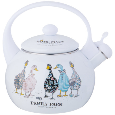 934-628 Чайник эмалированный 2,2л со свистком, Agness, серия "FAMILY FARM"